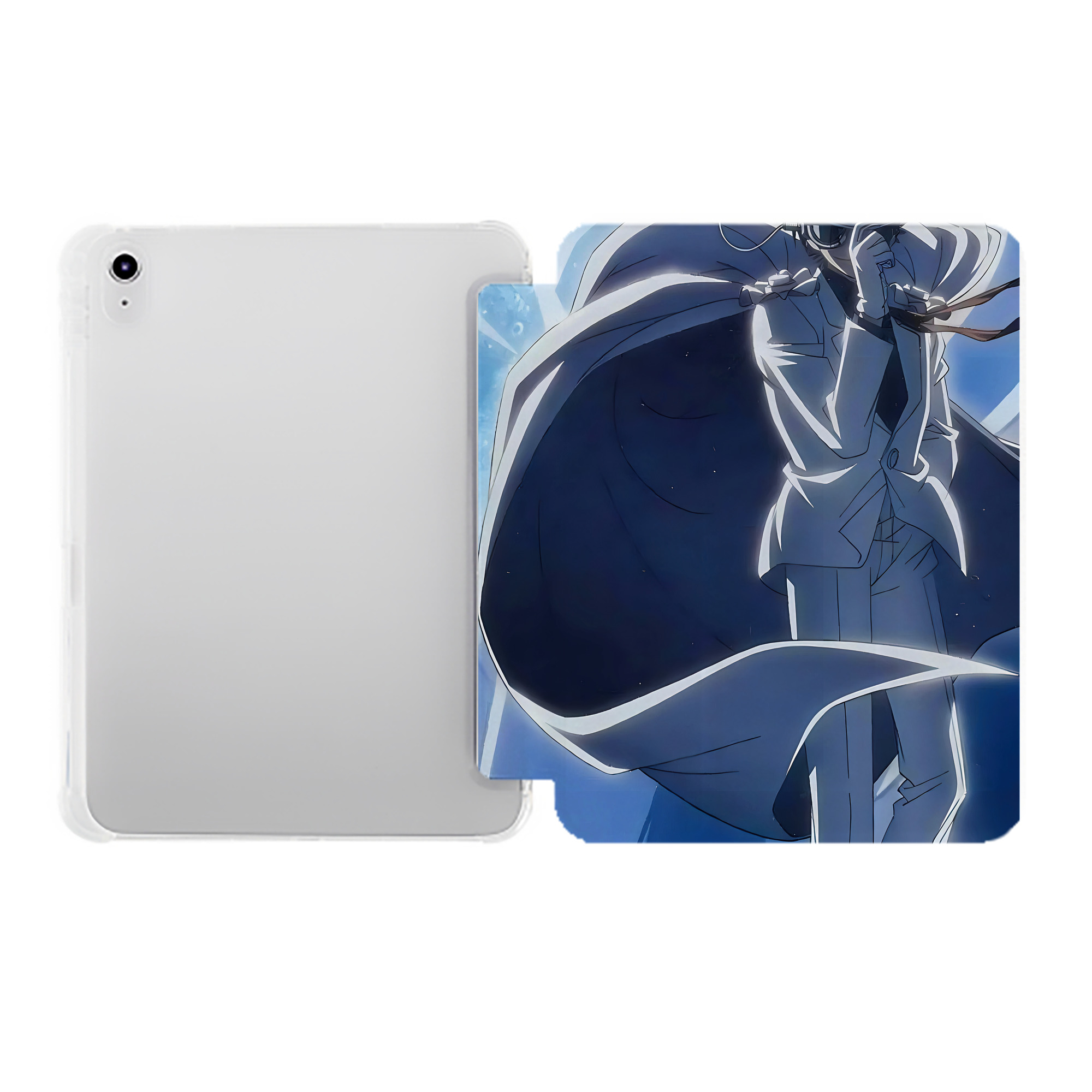 （画像用） 名探偵コナン Detective Conan IPad ケース ペン収納付き 三つ折りスタンド PUレザー×シリコン 対応機種9.5/10.5/10.9インチ